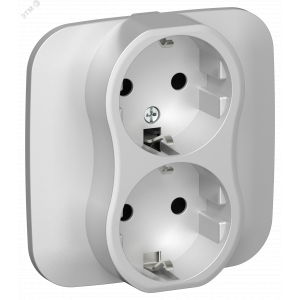 FLITE Розетка 2-местная с заземлением без защитных шторок безвинтовое крепление 16А в сборе РС12-1-А-ФлА алюминий IEK FI-R21A-16-1-K47