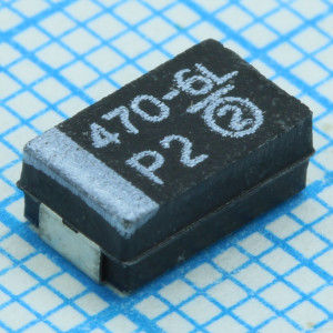 TR3D477K6R3C0200, ЧИП-конденсатор танталовый 470мкФ 6.3В типоразмер D ±10% (7.3х4.3х2.8мм) выводы внутрь SMD 7343-31 0.2Ом 125°С лента на катушке