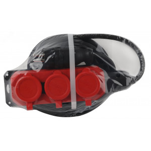 Удлинитель силовой UK-3e-3x1.5-5m-IP44(KG) с заземлением 3 розетки каучук 5м КГ 3х1.5кв.мм IP44 Б0057579