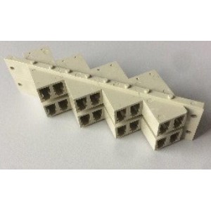 956-602-02013, Волоконно-оптические соединители StackLCAdapt 1x2Blkw/Flange