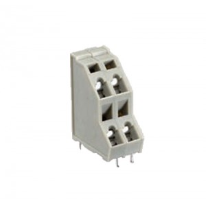 Клемма Wiecon 8291 EFK / 2 / 4 OB, Клемма, 2 этажа, подвод кабеля 45 град., на плату, шаг: 5.08 мм, 4 полюса, фиксация провода пружинная, исполнение: без маркировки, 250V, 12A, цвет: серый