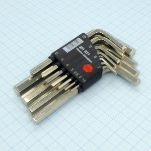 Набор шестигранников 351 H11, Набор одиннадцать Г-образных ключей для винтов и болтов с внутренним шестигранником