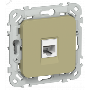 FLITE Розетка компьютерная RJ45 категория 5Е UTP РК5е-1-0-ФлО оливковый IEK FI-K12-1-K26