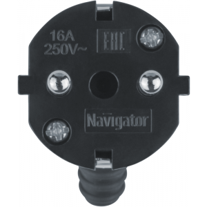Вилка угловая 61 361 NCA-PL03-16A-E-WH с заземл. бел. Navigator 61361