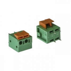 DG142V-5.08-02P-14-00A(H), Нажимной безвинтовой клеммный блок на 2 контакта. Зажим типа торцевой контакт. Серия DG142V-5.08