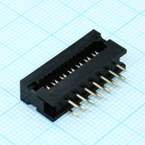 DS1018-142BX, FDC разъем для шлейфа на плату 14pin(2x7), шаг 2.54мм