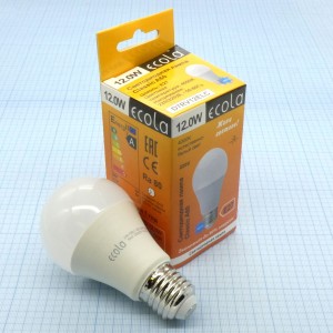 Лампа LED Ecola 12W хол (250), E27,4000k,A60,110*60,композит