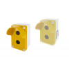 Корпус КП102 c козырьком для кнопок 2 места IP66 ABS желтый SQ0705-0012