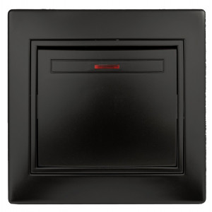 1-102-05 Выключатель с подсветкой, 10А-250В, IP20, СУ, Plano, антрацит (10/200/2400) Б0044561