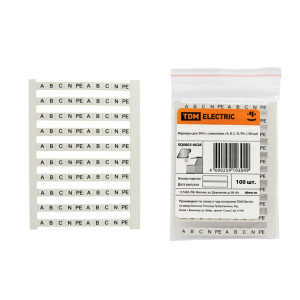 Маркеры для ЗНИ с символами "A, B, C, N, PE" (100 шт) SQ0803-0028