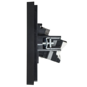 FORTE&PIANO Розетка двойная RJ11+RJ45 кат.5E FP135 черный IEK FP-KT20-O-1-K02