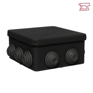 Коробка распределительная КМР-030-014 100х100х50 IP55 с крышкой 10 мембранных вводов черн. plc-kmr-030-014-b