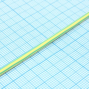 Трубка термоусадочная ТУТ нг 1,5/0,75 желт-зеленая, термоусаживаемая трубка в метровой нарезке, не поддерживает горение