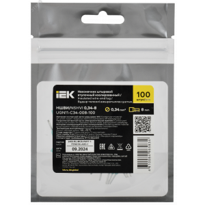 Наконечник НШВИ 0,34-8 бирюзовый (100шт/упак) IEK UGN11-C34-008-100