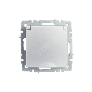 Розетка BRITE РСбш10-3-БрА 16А IP20 с заземл. защ. шторки с крышкой алюм. BR-R16-16-K47