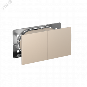 ATLASDESIGN РОЗЕТКА двойн. с заземл.со штор.со сдвиж. крышк, 16А, в сборе, ПЕСОЧ ATN001228