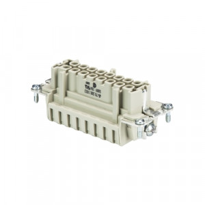 Розеточная контактная вставка BAS BUF 16 2,5 50, Розеточная контактная вставка, пружинная фиксация, 16 полюсов + PE, типоразмер 16B, 500V, 16A, сечение обслуживаемых проводников 0,14-2,5 мм кв, тип покрытия контактов: серебро,