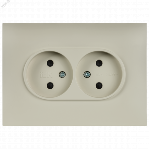 SKANDY Розетка 2-местная без заземления с защитными шторками 10А в сборе SK-R09B бежевый IEK SK-R23-10-K10-F