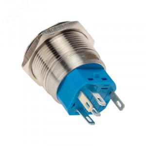 A22-A1-250V с зеленой подсветкой, Кнопка антивандальная с подсветкой 250В d22 5A 250B (6c) (ON)-OFF/(OFF)-ON