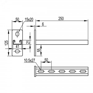 Консоль одиночная DBM осн.200 сталь BBP2120