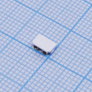 DS1137-02-02FW88R, Разъем "гнездо"  2 конт. шаг 2.54 мм (для светодиод. плат, соед. "встык"), поверхн. монтаж на плату (позол. конт., белый изолятор, Hизол. = 1.85 мм, пайка при 260 гр.C), упак. "tape on reel"