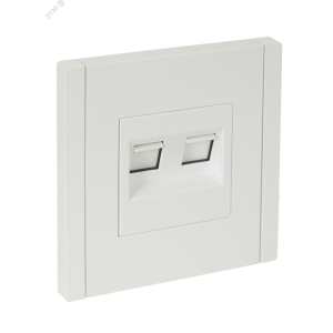 FORTE&PIANO Розетка двойная RJ11+RJ45 кат.5E FP235 белый IEK FP-KT20-O-1-K01