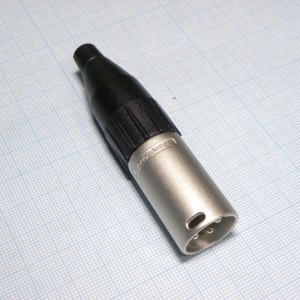 XLR 3M, на кабель, черный d=3-6.5мм, AC3MM, штекер Cannon на кабель, черный пластиковый кожух для кабеля от3 до 6.5мм