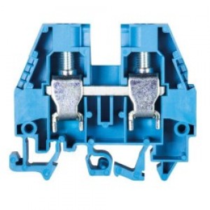 Проходная клемма WKI 10/U BL, Проходная клемма, тип фиксации провода: винтовой, номинальное сечение: 10 мм кв., 57A, 400V, ширина: 10 мм, цвет: синий, тип монтажа: DIN35