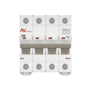 Выключатель автоматический AV-6 4P 32A (C) 6kA EKF AVERES(кр.1шт)