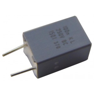 BFC237041104, Конденсатор металлоплёночный полиэтилентерефталатный 0.1мкФ 250В ±10% (7.2х6х11мм) шаг выводов 5.08мм 105°С автомобильного применения