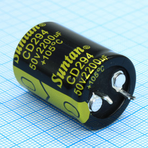 TS13DR1H222MSB0D0R, Конденсатор алюминиевый электролитический 50В  2200мкФ ±20%, 22*30 P:10мм защелкиваемые выводы 2000ч -40...+105°С