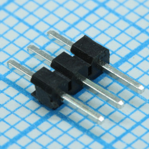 DS1025-01-1X3P6BV1, Соединитель штыревой, вилка на плату однорядная прямая 3pin(1x3), шаг 2.00мм