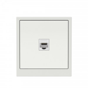 Компьютерная розетка RJ-45 без шторки, кат.5е одинарная, KANT, белый песок 7010663