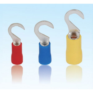 Наконечник крюковой, НИК 1.5-3, 100550, Кабельный наконечник, крюковой, медь, НИК 1.5-3 (сечение проводника 0,5 - 1,5 мм кв., ширина крюка 3 мм), изолированный, цвет: красный, в упаковке 100 штук