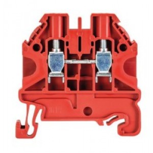 Проходная клемма WT 4 RT, Проходная клемма, тип фиксации провода: винтовой, номинальное сечение: 4 мм кв., 32A, 1000V, ширина: 6 мм, цвет: красный, тип монтажа: DIN35