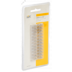 Колодка клеммная полиэтилен ЗВИ-3 1-2.5кв.мм ПВХ (блист.2шт) UZV3-003-04-2