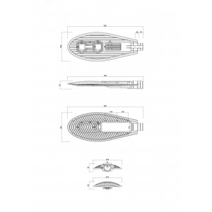 Светильник светодиодный пром. SPP-5-100-5K-W 720х280х100 100Вт 11000лм 5000К IP65 (Аналог ДКУ) консольный (КСС 