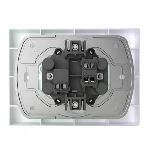 Розетка 2-м СП Pixel 16А IP20 с заземл. защ. шторки в сборе перламутр. TKE-PX-R2FZSF-C04