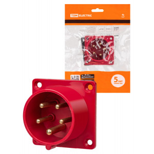 Вилка 615 скрытая 3Р+РЕ+N 16А 380В IP44 SQ0607-0003