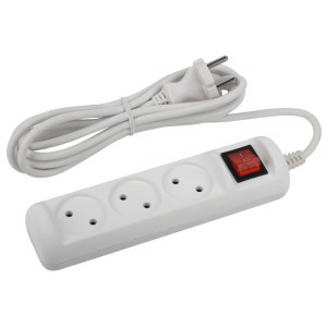 Удлинитель 3х1.5м без заземл. 10А IP20 U-3s-1.5m-2х1 ПВС 2х1 с выкл. Б0044049