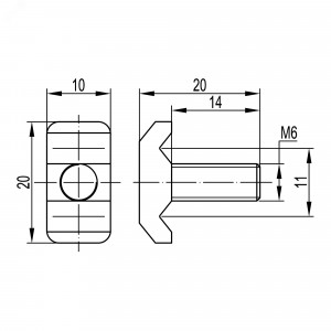 Винт для проволочного лотка (спец.) М6х14 (уп.50шт) CM060614