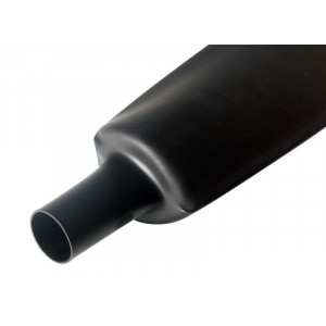 Трубка термоусадочная ТУТ нг 100/50 черная, термоусаживаемая трубка в метровой нарезке, не поддерживает горение