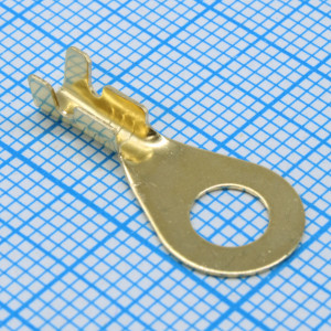 Наконечник кольцевой неизолированный НК 2.5-5, Наконечник кабельный кольцевой неизолированный, латунь без покрытия, сечение 0.75-2.5мм2 под М5