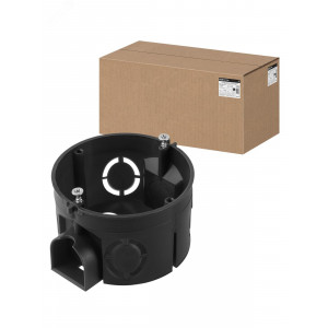 Установочная коробка СП D68х42мм, саморезы, стыковочные узлы, черная, IP20, SQ1402-1115