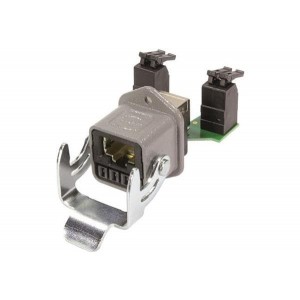 09452151765, Модульные соединители / соединители Ethernet Han 3M RJ45 Hybrid Cat.6 PFT 8+4p EMV-P