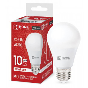Лампа светодиодная низковольтная LED-MO-PRO 10Вт грушевидная матовая 4000К нейтр. бел. E27 900лм 12-48В 4690612038032