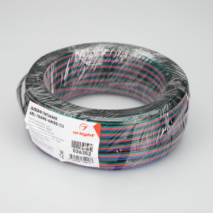 Шлейф питания ARL-18AWG-4Wire-CU 026352, Шлейф для питания и управления мультицветными (RGB) светодиодными лентами. 4 проводника, калибр проводника 18AWG, сечение проводника 0.84 мм2, проводник из луженой меди, внешняя оболочка из ПВХ синего, красного, зелёного и чёрного цветов