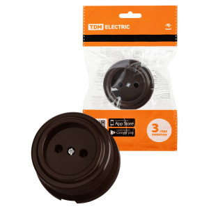 Розетка 2П 10А 250В коричневая «Виви» SQ1820-1416