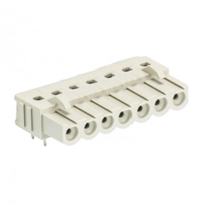 Розеточный разъем на кабель 8213 BL/7 W OB, Розеточный разъем, горизонтальный, на кабель, шаг: 5.08 мм, 7 полюсов, фиксация провода пайкой, исполнение: без маркировки, 690V, 12А, цвет: серый