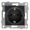 Розетка 1-м СП Ugra 16А 250В с заземл. защ. шторки механизм графит С11Р4-010